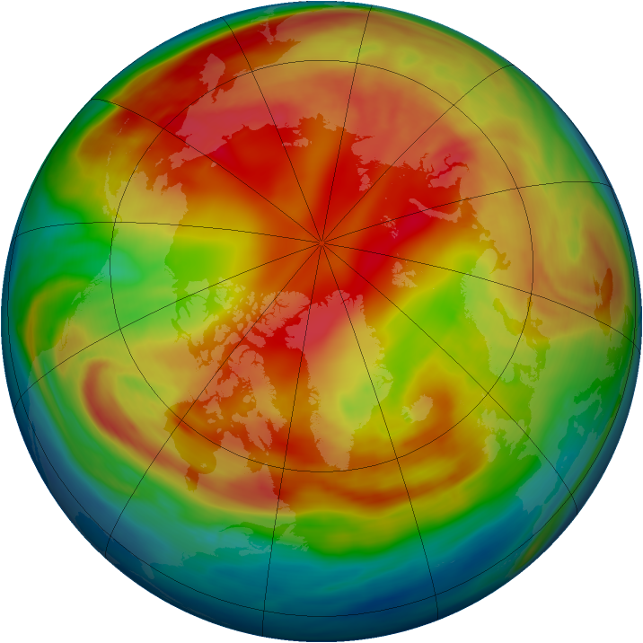 Arctic ozone map for 16 February 2006